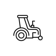 Tractor outline icons, Farming minimalist vector illustration ,simple transparent graphic element .Isolated on white background