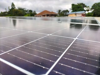 Installation of solar panels on the roof To help save on electricity bills within homes and office...