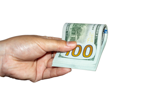 hand with US money isolated