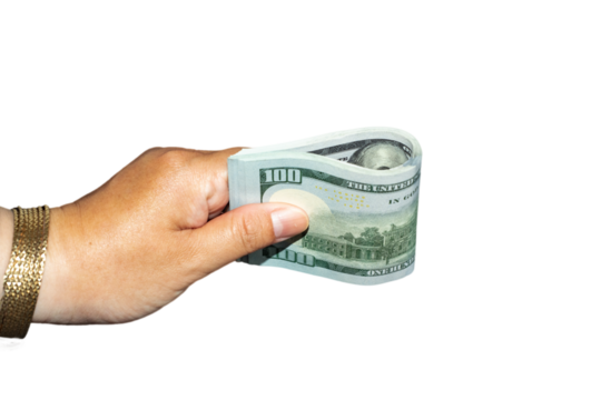 hand with US money isolated