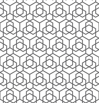 Seamless abstract geometric pattern in hexagon style