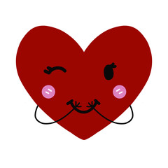 cute love sign wink emoji ini red color