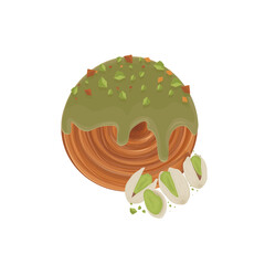 Logo Illustration Pistachio Cromboloni croissant bomboloni or new york roll