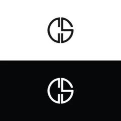 Foto op Plexiglas CS logo. C S design. White CS letter. CS, C S letter logo design. Initial letter CS linked circle uppercase monogram logo. C S letter logo vector design.   © MdRakibul