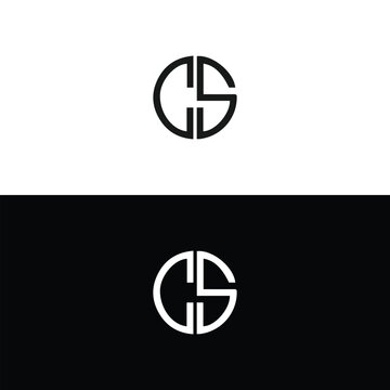 CS logo. C S design. White CS letter. CS, C S letter logo design. Initial letter CS linked circle uppercase monogram logo. C S letter logo vector design.	
