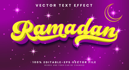 Awesome banner Ramadan Text effect with Islamic theme background