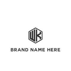 WK logo. W K design. White WK letter. WK, W K letter logo design. Initial letter WK linked circle uppercase monogram logo. W K letter logo vector design.	
