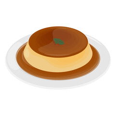 Logo illustration vector Panna cotta dessert 