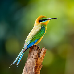 Fototapeta premium In Harmony with Nature: Blue-Tailed Bee-Eater Amidst Thai Foliage