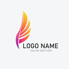 Free vector geometric gradient colorful modern logo design icon