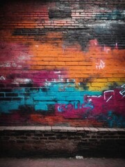 Dark colorful grunge brick wall texture background, wallpaper