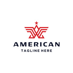 Initial Letter A Monogram with Flying Wings Stars For Business Brand Inspiration Logo Design	