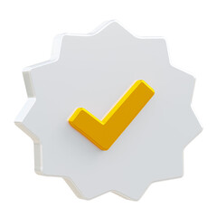3D Social media platform, online social communication application concept, verified 3D badge
