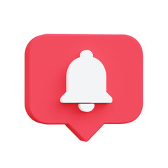 3D Social media platform, online social communication application concept, golden notification bell...