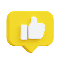 3D Social media platform, online social communication application concept, golden like, react, good...