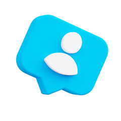 3D Social media platform, online social communication application concept, add friend message 3D