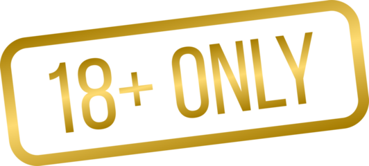 18+ golden sign badge, adults only golden banners badges	

