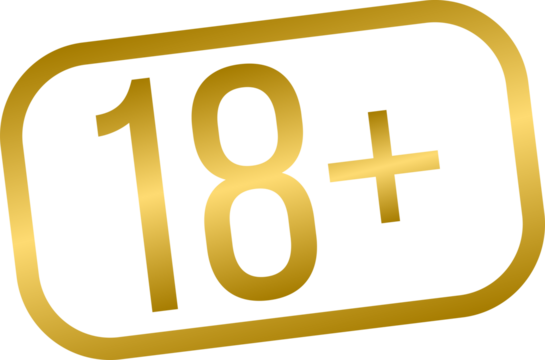 18+ golden sign badge, adults only golden banners badges	
