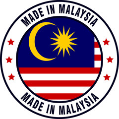 Manufacturing made in Malaysia country label, flag label badge	