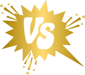 Golden versus vs icon, gold versus letter, golden vs icon
