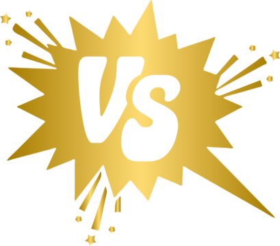 Golden versus vs icon, gold versus letter, golden vs icon
 - Powered by Adobe