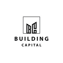 Initial Letter BC C B CB Monogram With Geometric Lines Square Frame For Real Estate Property Apartment Building Logo Design