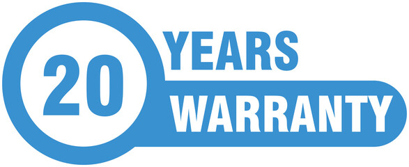 20 years warranty blue label, 20 years warranty blue badge	
