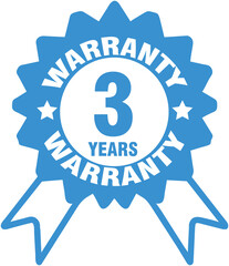 3 years warranty label, 3 years warranty badge