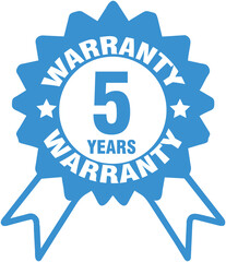 5 years warranty label, 5 years warranty badge