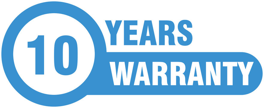 10 years warranty blue label, 10 years warranty blue badge	
