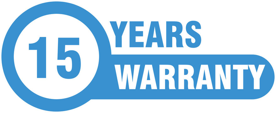 15 years warranty blue label, 15 years warranty blue badge	

