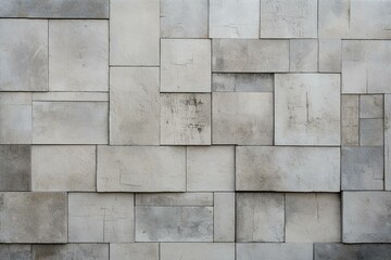 Rectangular block of polished, concrete mosaic tiles forming a wall. Generative AI