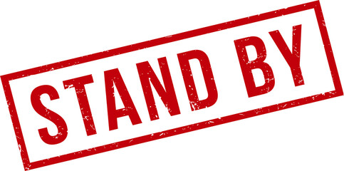 Red stand by rubber stamp
