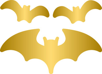 Golden bat, gold Halloween bat