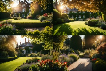 garden in the evening