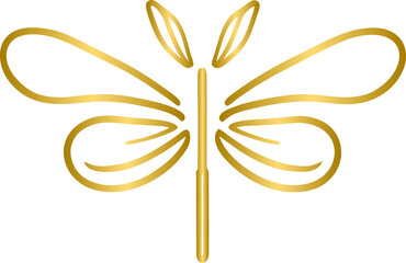 Golden dragonfly - obrazy, fototapety, plakaty