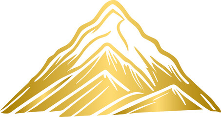 Golden mountain logo, gold mountain