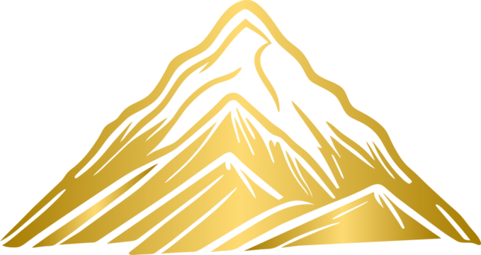 Golden mountain logo, gold mountain