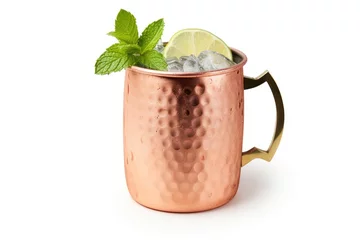 Foto op Plexiglas moscow mule cocktail isolated on white background © KirKam