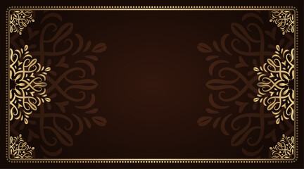 Vintage frame with gold mandala ornament	
