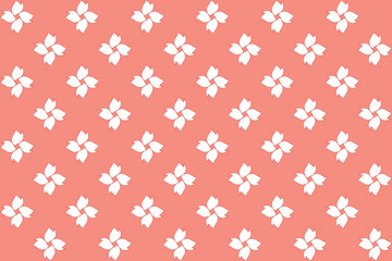 Geometric of tile pattern vector. Design waves white on pastel red background. Design print for illustration, textile, carpet, cloth, cover, card, background, wallpaper. Set 5