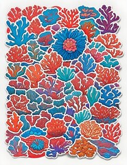 Enchantment of the Ocean coral pattern as background