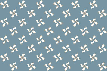 Geometric of tile pattern vector. Design waves white on pastel blue background. Design print for illustration, textile, carpet, cloth, cover, card, background, wallpaper. Set 10