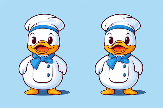 duck chef cartoon vector design