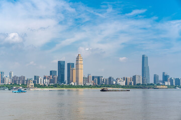 Fototapeta na wymiar Outdoor Wuhan Urban Architecture Skyline..