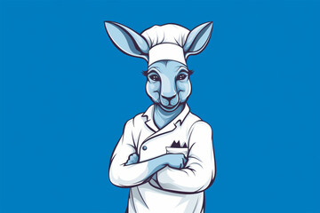 Kangaroo chef cartoon vector design