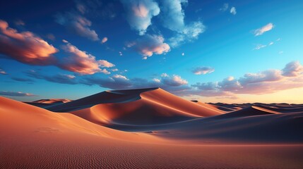 Sand Dune Landscape Desktop Wallpaper Generated with AI Illustration - 697909125
