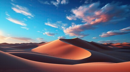Sand Dune Landscape Desktop Wallpaper Generated with AI Illustration - 697909126