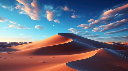 Sand Dune Landscape Desktop Wallpaper Generated with AI Illustration - 697909143