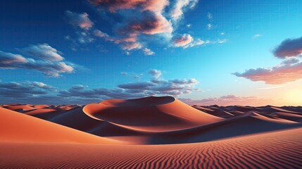 Sand Dune Landscape Desktop Wallpaper Generated with AI Illustration - 697909154